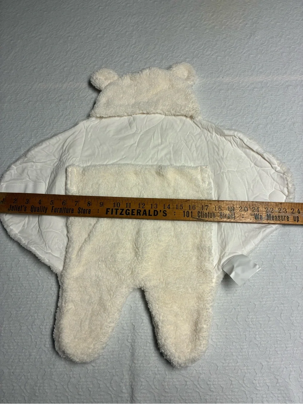 Cozy Cream Plush Baby Swaddle Wrap with Hood and Ears